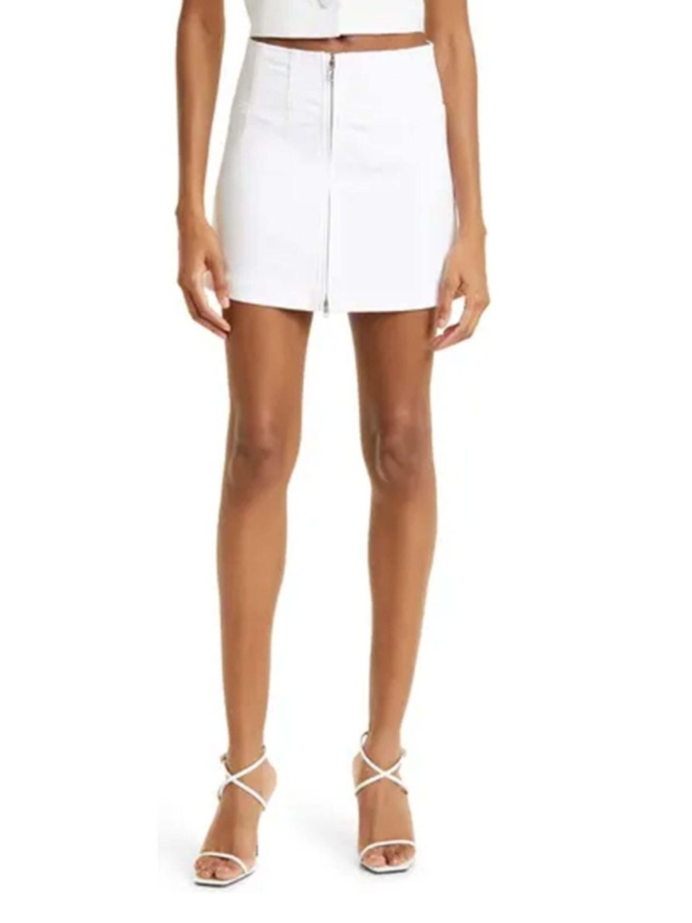 Alice and Olivia White Paxton Mini skirt nwot size 31